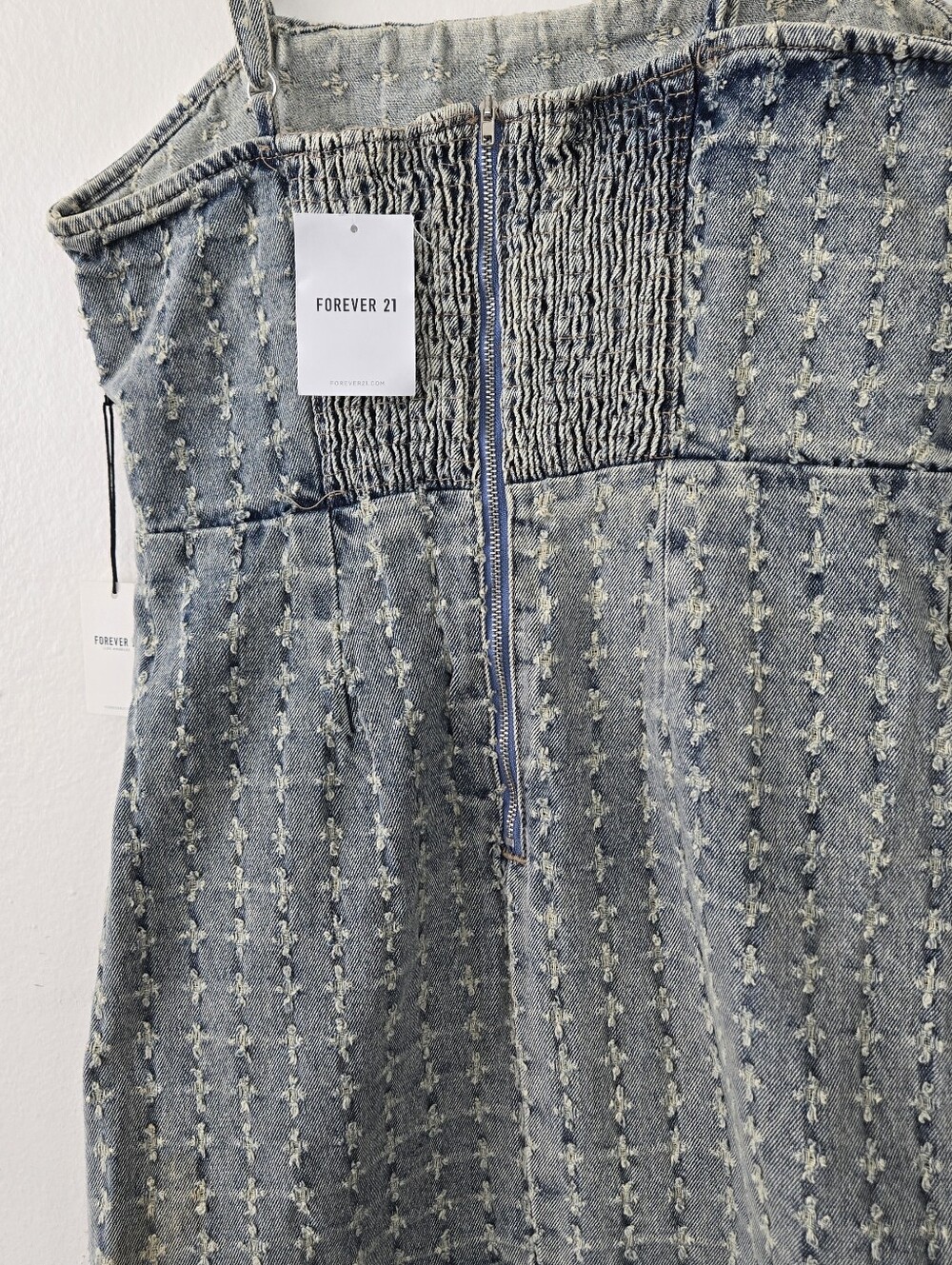 Forever 21 Cross-Patterned Jean Grunge and Punk Mini Dress - Picture 2 of 7